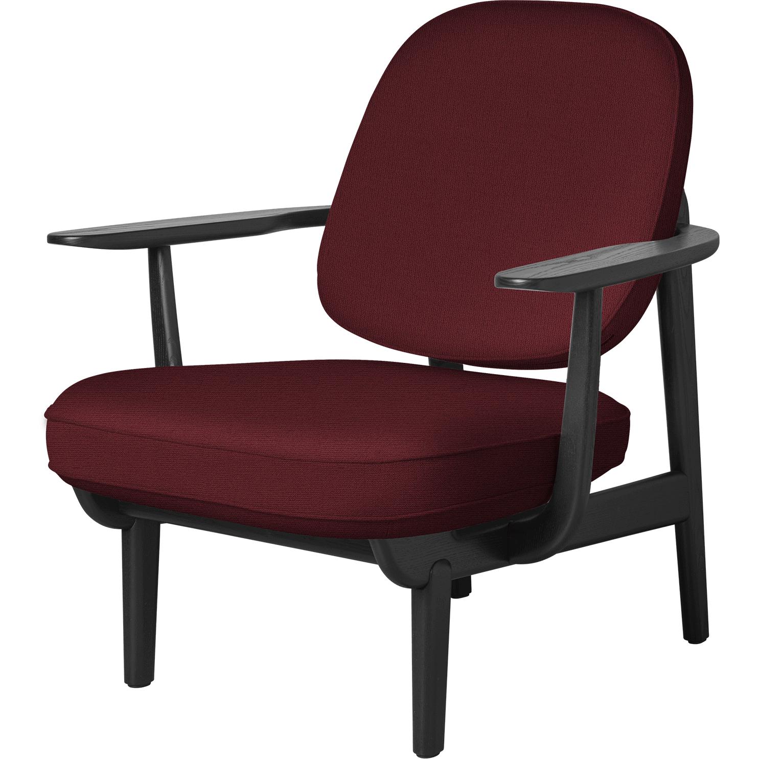 Fritz Hansen JH97 Fred Lounge stoel Zwart gekleurde as, rood