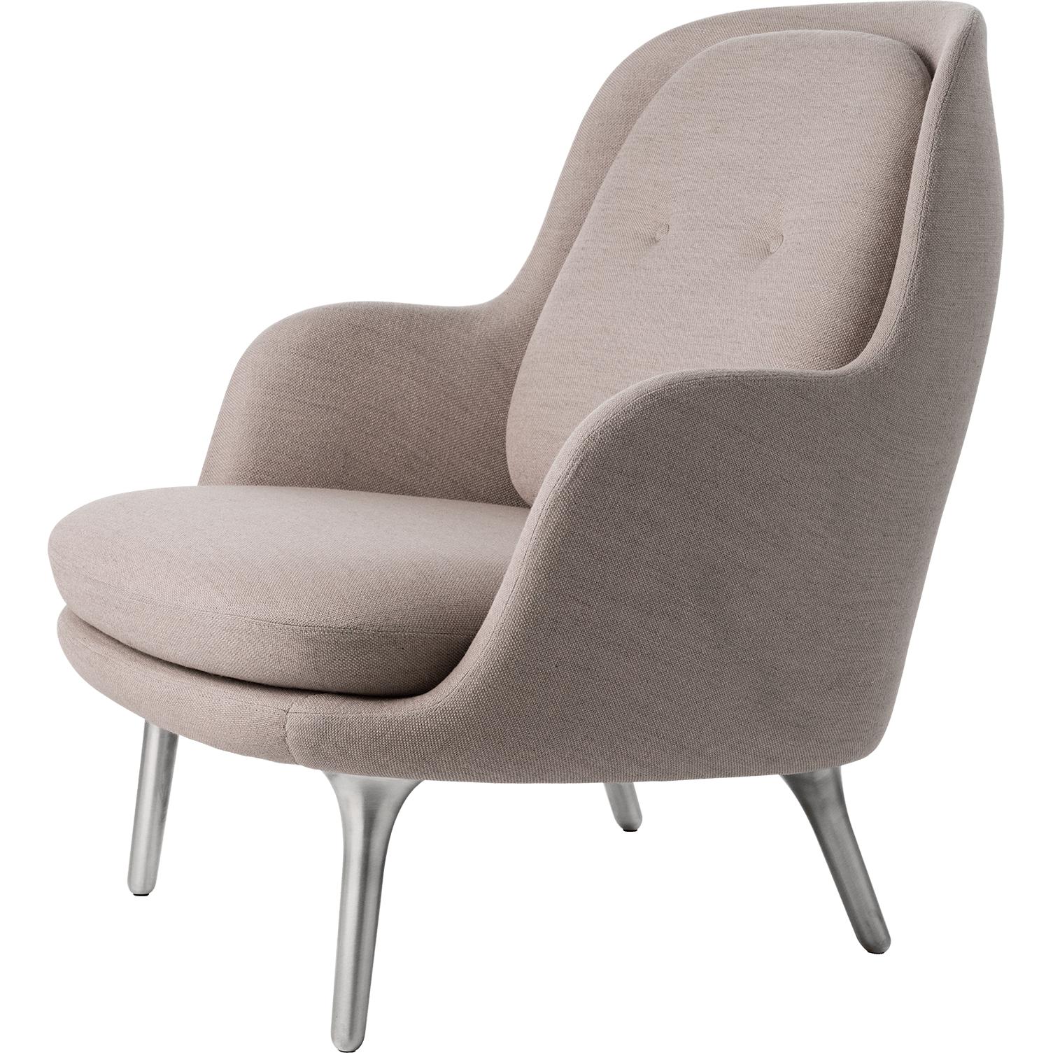 Fritz Hansen Fre lounge stol aluminium, sunniva blekrosa