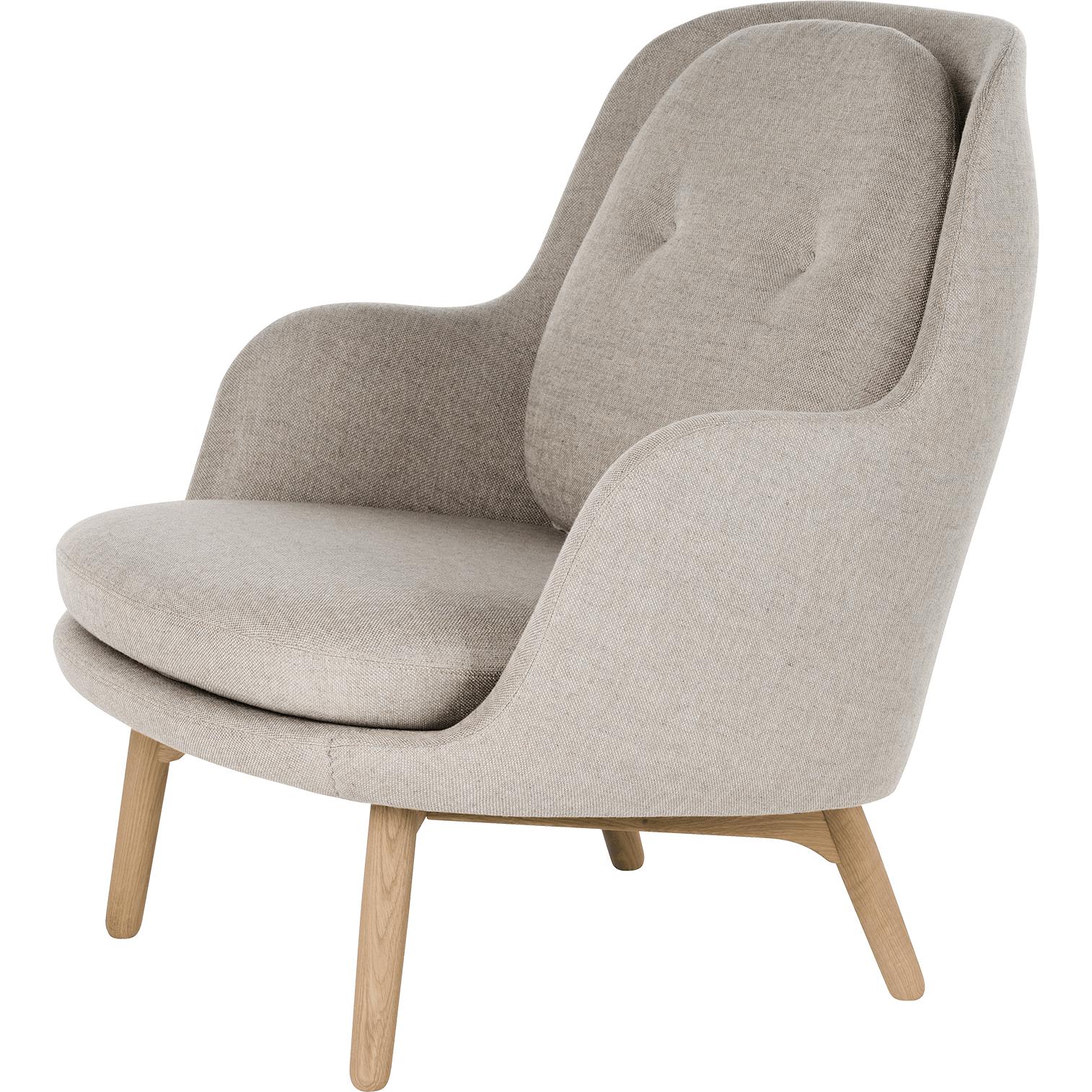 Fritz Hansen Vr Lounge stoel hout, sunniva grijs