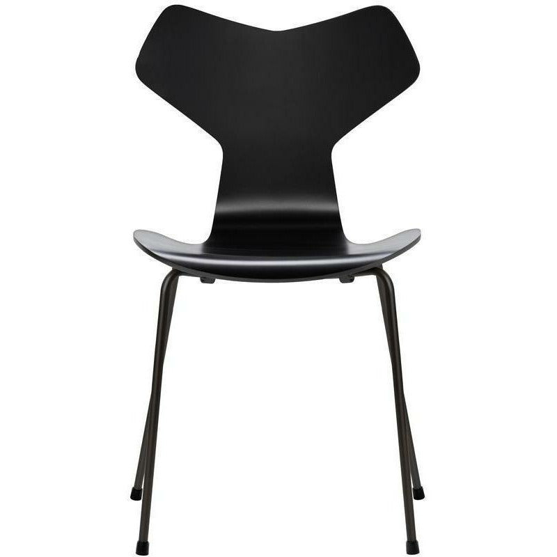 Fritz Hansen Chaise de Grand Prix laquée Black Shell, base noire