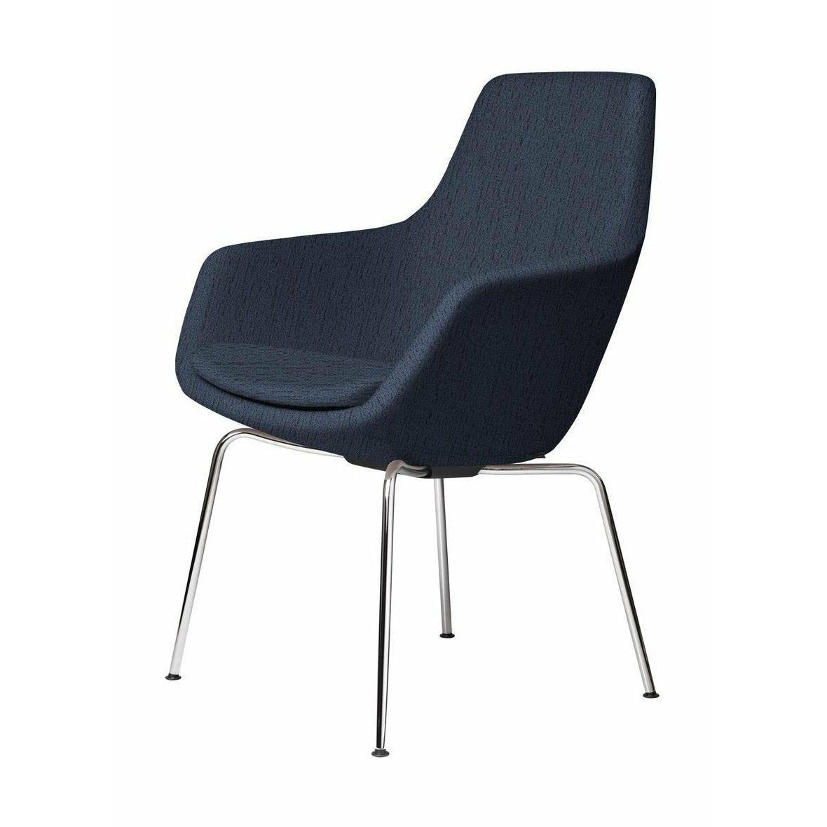 Fritz Hansen Kleine giraf fauteuil Chrome Base Fabric Christianshavn, blauw