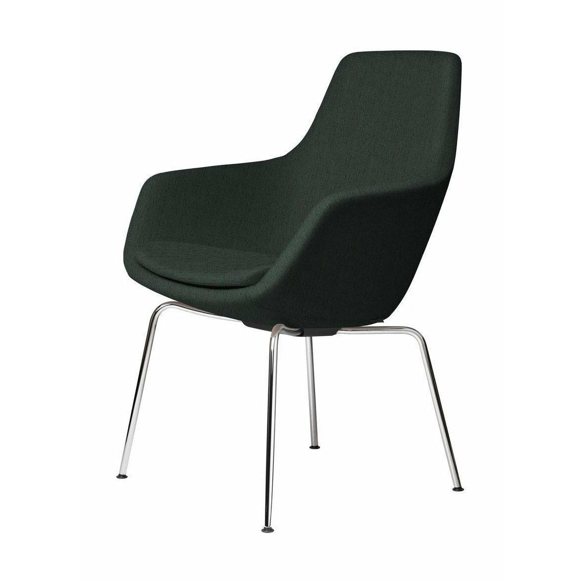 Fritz Hansen Little Giraffe Sillón Cromo Base Fabrica Christianshavn, verde oscuro