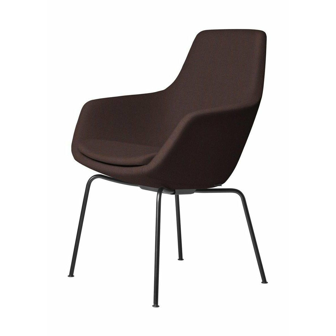 Fritz Hansen Kleine Giraffe Sessel Schwarz Basis Stoff Christianshavn, Blau/Orange