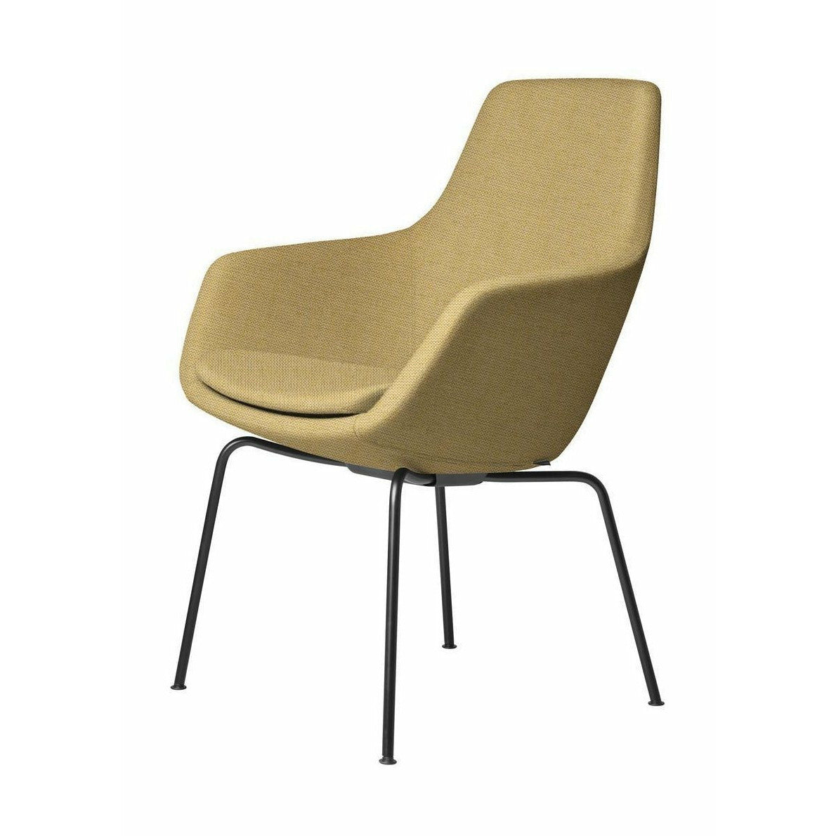 Fritz Hansen Little Giraffe Sillón Base Negra Fabrica Christianshavn, amarillo