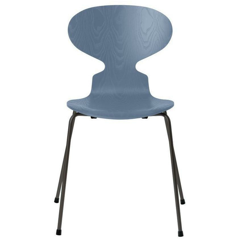 弗里茨·汉森蚂蚁椅染色灰蓝碗，温暖的石墨底座