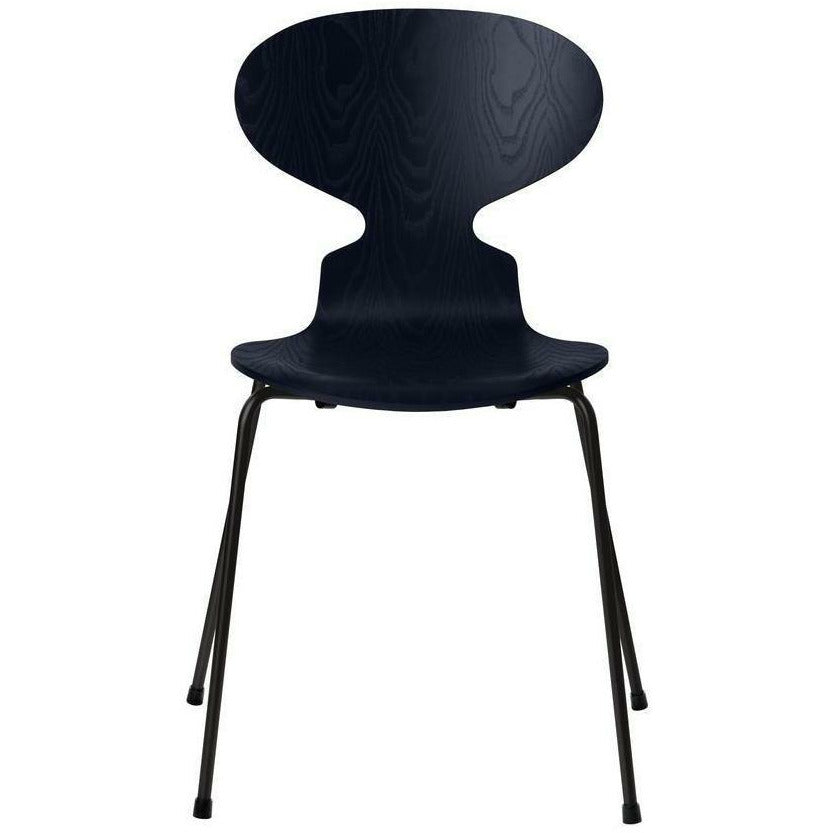 弗里茨·汉森蚂蚁椅染灰午夜蓝色碗，黑色底座