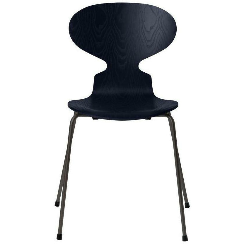 弗里茨·汉森蚂蚁椅彩色灰烬午夜蓝色碗，温暖的石墨底座