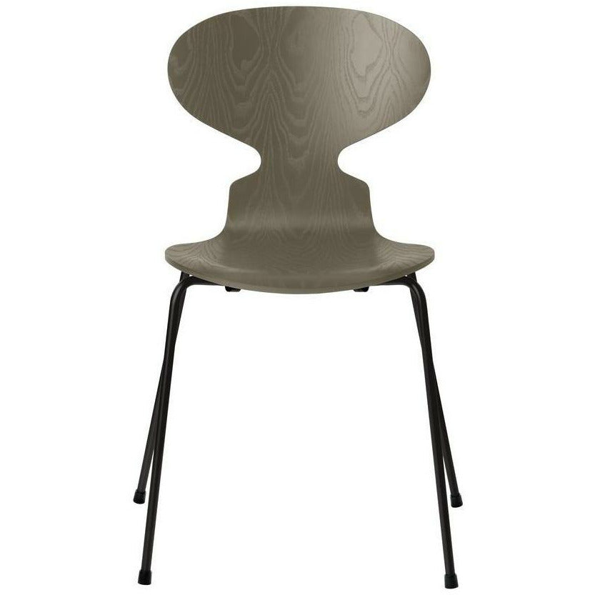 弗里茨·汉森蚂蚁椅染色灰橄榄绿碗，黑色基地