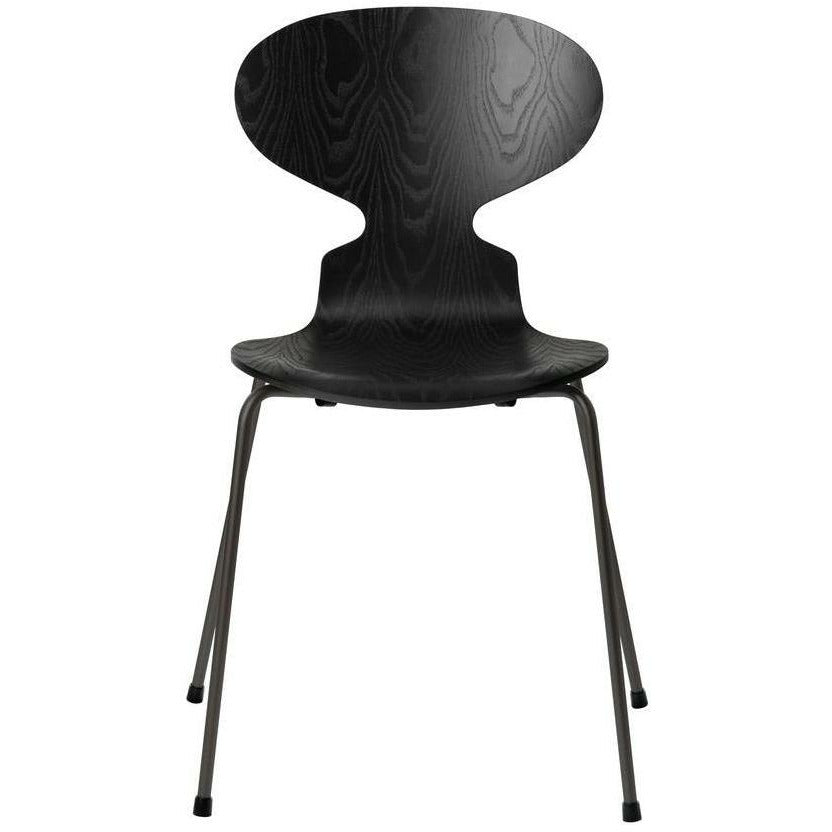 弗里茨·汉森蚂蚁椅染灰黑壳，温暖的石墨底座