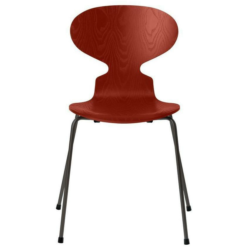 弗里茨·汉森蚂蚁椅染灰的威尼斯红碗，温暖的石墨基地