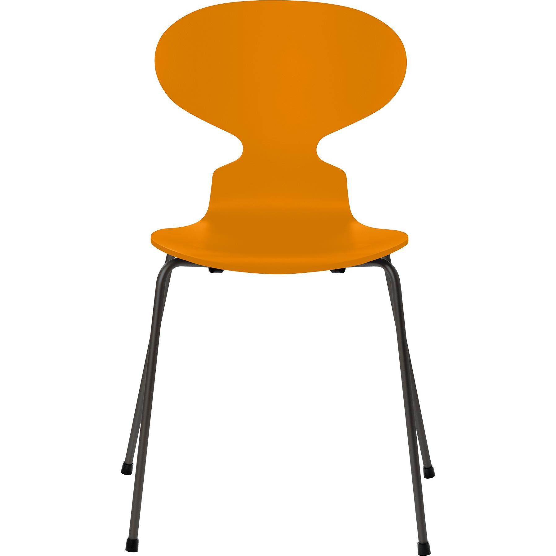 弗里茨·汉森蚂蚁椅漆的黄色壳，温暖的石墨底座