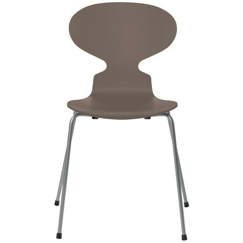 Fritz Hansen Chaise de fourmi laquée bol en argile profonde, base gris argentée