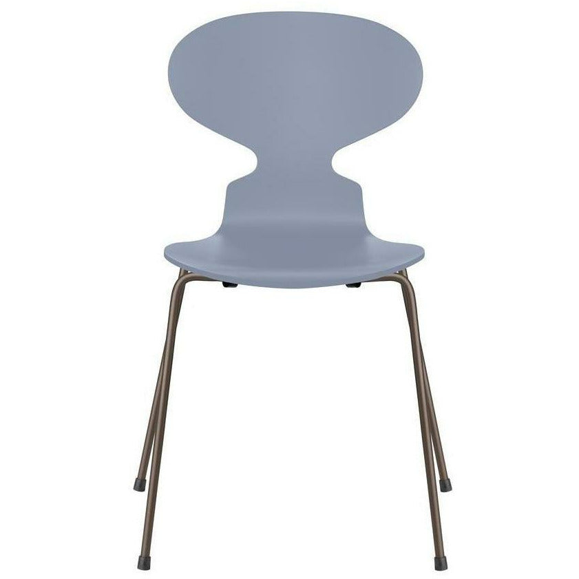 弗里茨·汉森蚂蚁椅漆薰衣草蓝碗，棕色青铜底座