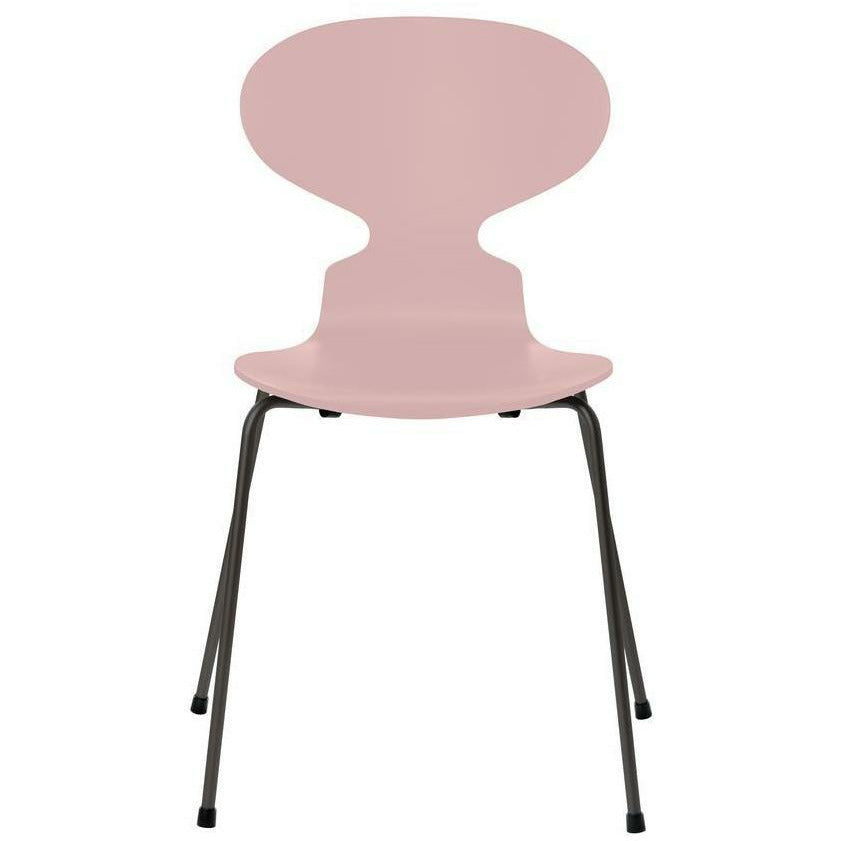 弗里茨·汉森蚂蚁椅漆浅玫瑰碗，温暖的石墨底座