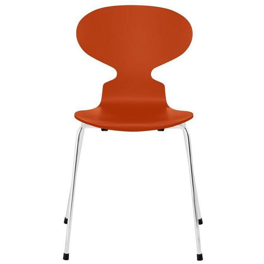 弗里茨·汉森蚂蚁椅漆的天堂橙碗，镀铬钢基座
