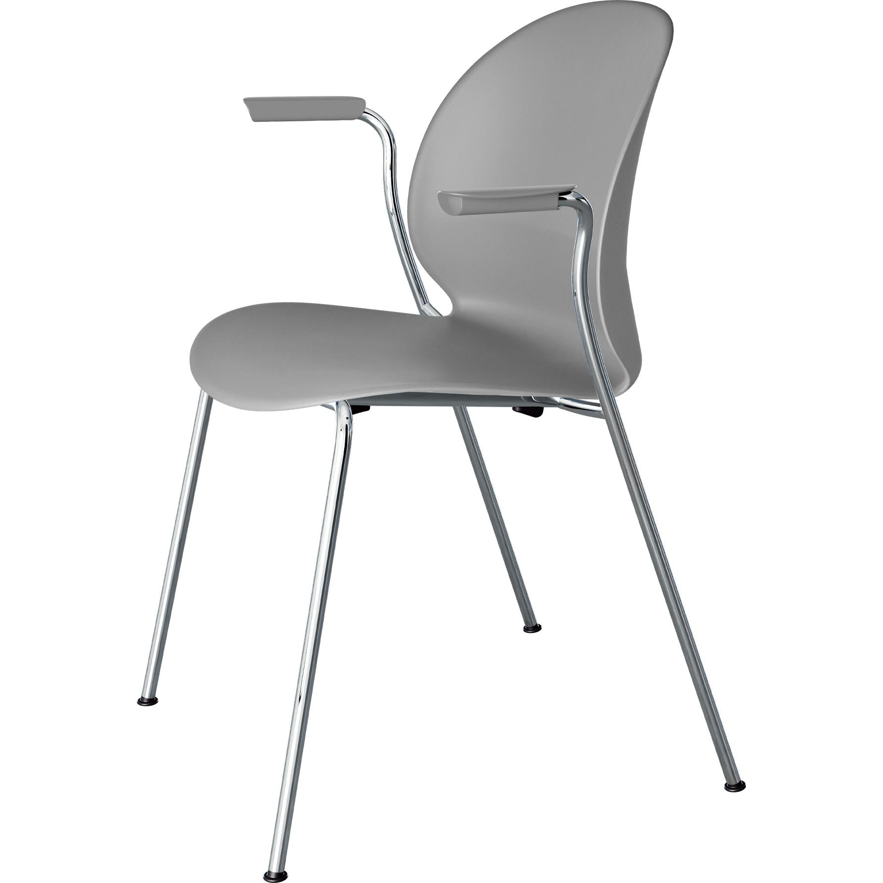 Fritz Hansen Chaise de recyclage N02 avec acier chromé acier 4 à pattes, gris