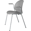 Fritz Hansen N02 Recycle-Stuhl mit Armlehne Verchromter Stahl 4-beinig, Grau