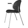 Fritz Hansen Chaise de recyclage N02 avec acier chromé acier 4 à pattes, noir