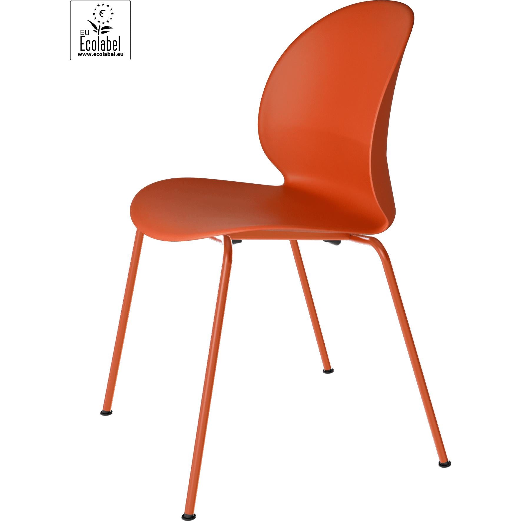 Fritz Hansen N02 genbrugsstol monokrom 4 ben, mørk orange