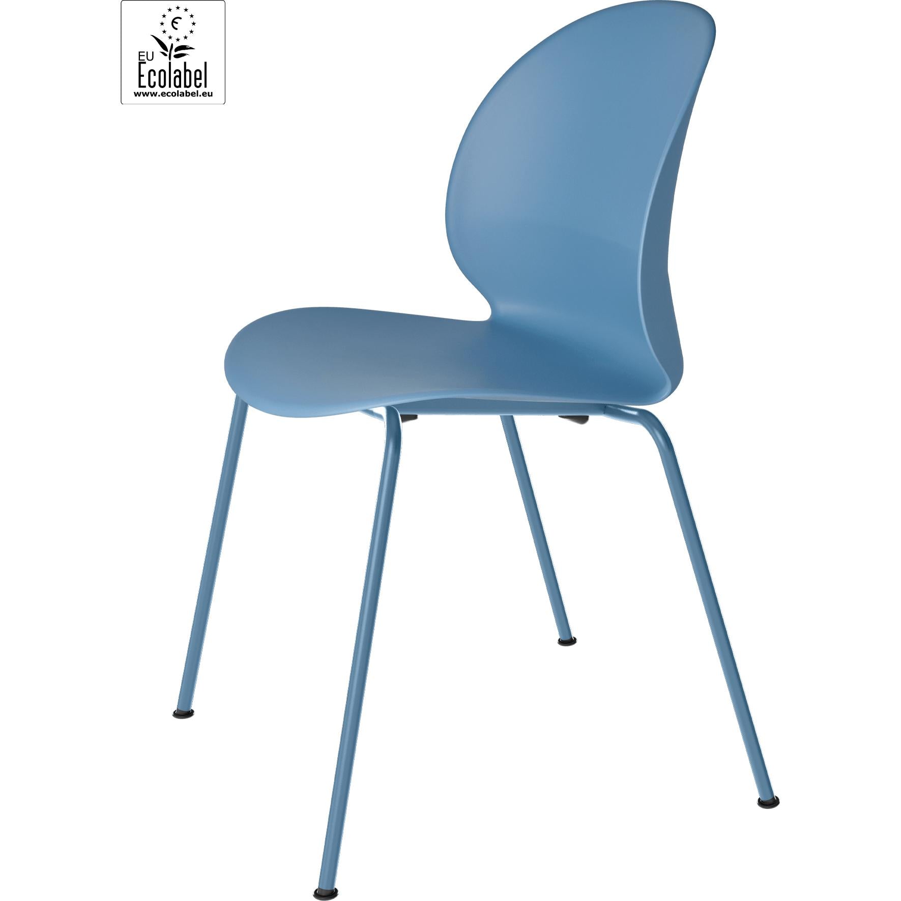 Fritz Hansen N02 Recycle Chair Monocromo a 4 gambe, azzurro