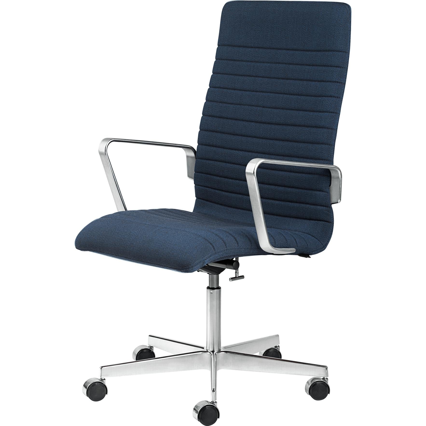 Fritz Hansen Oxford Premium Altura de tela de sillón ajustable en la parte posterior, azul/marrón