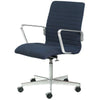 Fritz Hansen Oxford in altezza premium Tessuto di poltrona regolabile posteriore medio, blu luminoso/marrone rima