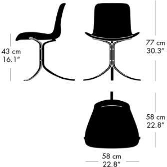 Silla Fritz Hansen PK9, negro