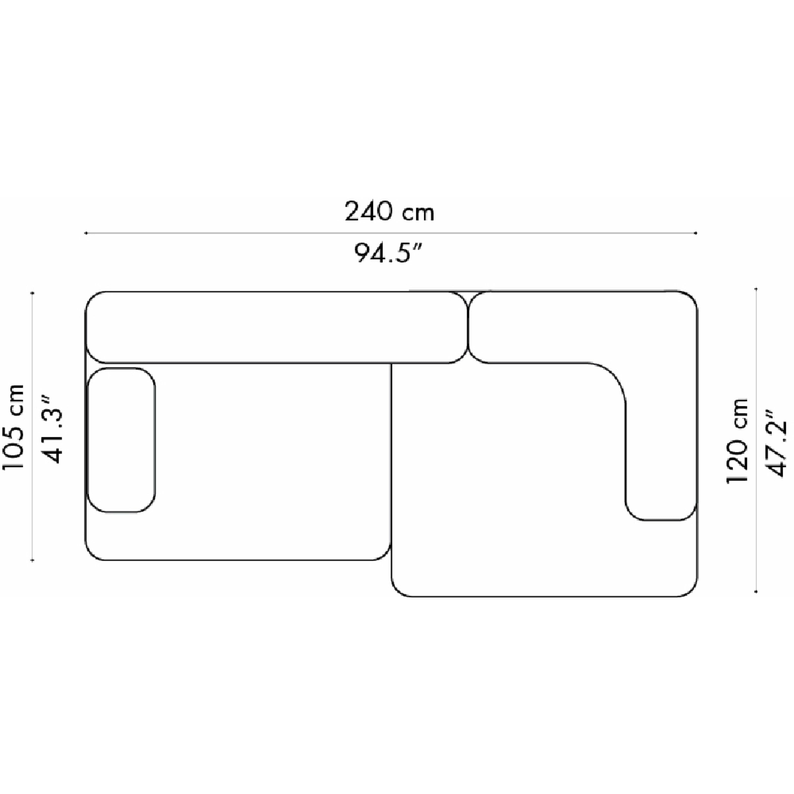 Fritz Hansen Pl240 3 Alphabet 2-Sitzer Sofa Christianshavn, Gelb