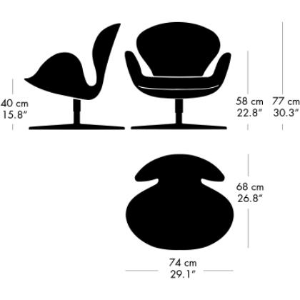 Fritz Hansen Swan Lounge椅子面料，克里斯蒂安·夏夫·橙色