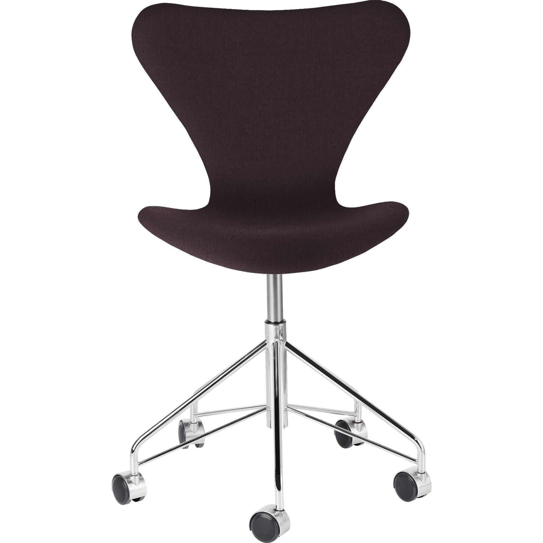 Fritz Hansen Serie 7 Swivel Chair Fullklädsel tyg Christianshavn, mörkröd uni