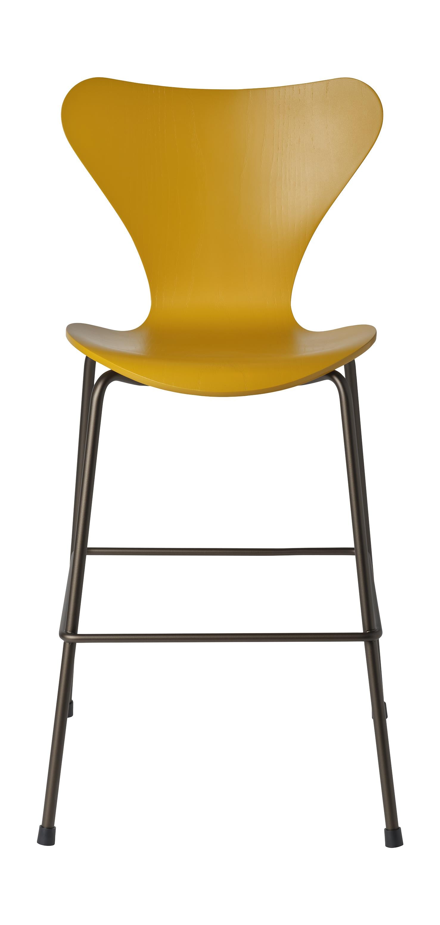 弗里茨·汉森（Fritz Hansen）系列7初级椅子，棕色青铜/烧黄色