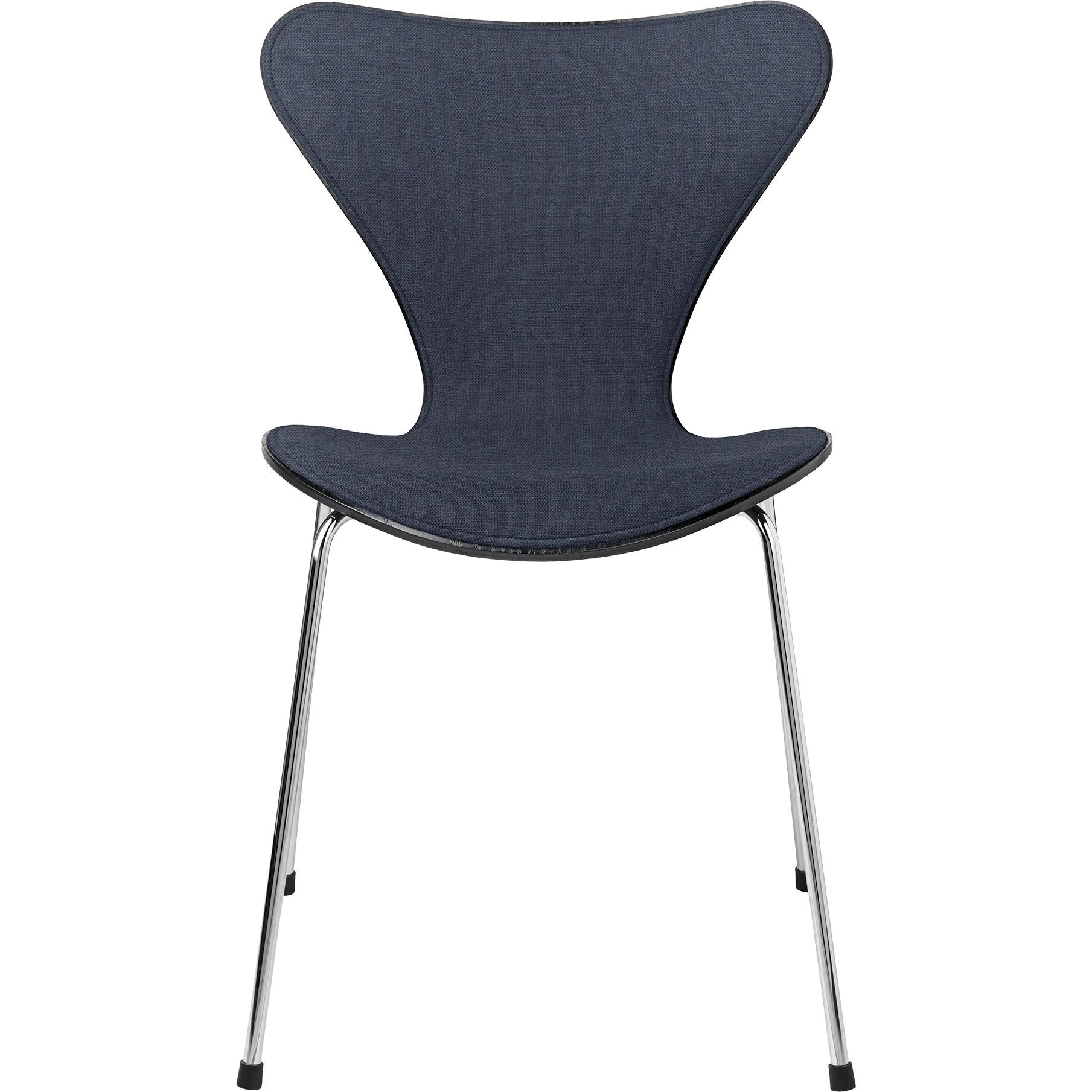 Fritz Hansen Serie 7 Stuhl Frontpolsterung Stoff, Schwarz/Blau