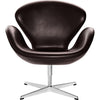 Fritz Hansen Svanen Lounge Chair Leder, Elegance Dunkelbraun