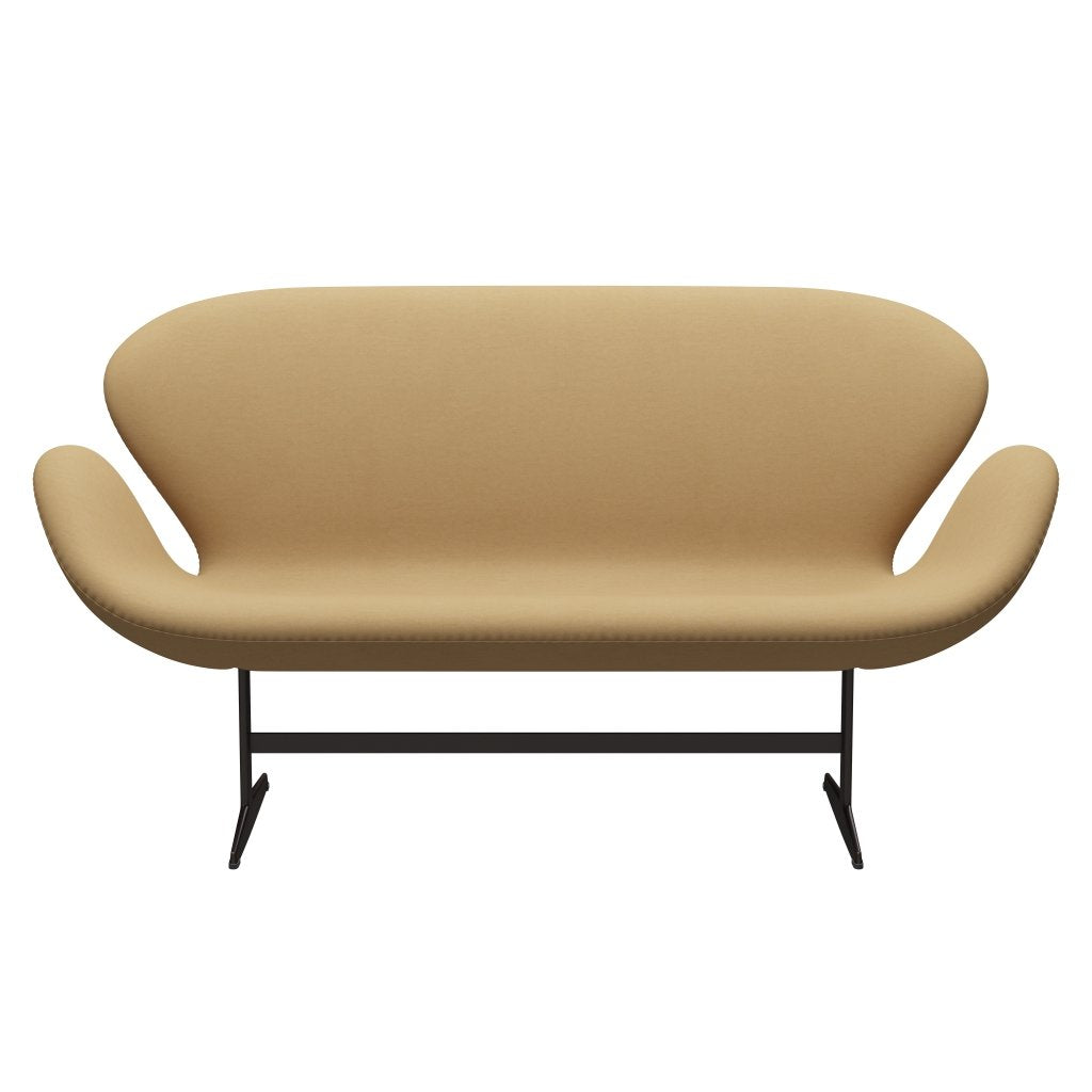 Fritz Hansen Swan沙发2座，棕色青铜/舒适米色（00280）