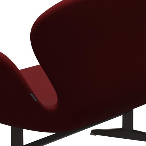 Fritz Hansen Swan Sofa 2 plazas, bronce marrón/comodidad rojo oscuro (01153)