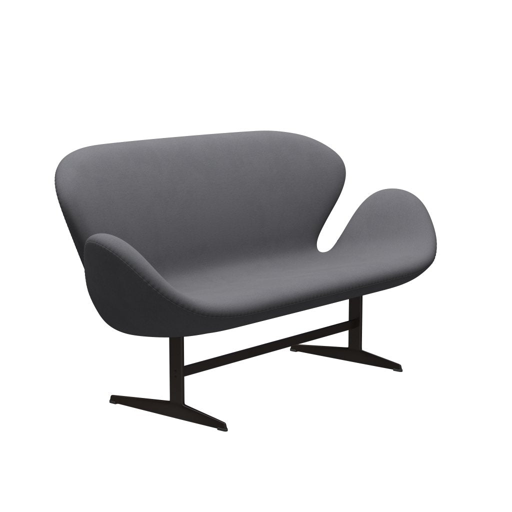 Fritz Hansen Swan Sofa 2-Sitzer, Braun Bronze/Komfort Grau (01012)