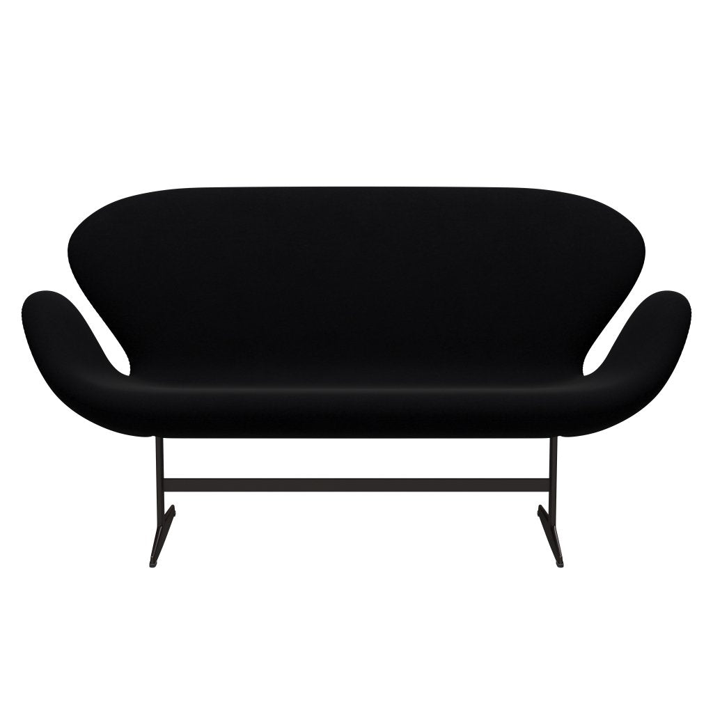 Fritz Hansen Swan Sofa 2 Seater, Brown Bronze/Comfort Black (00050)