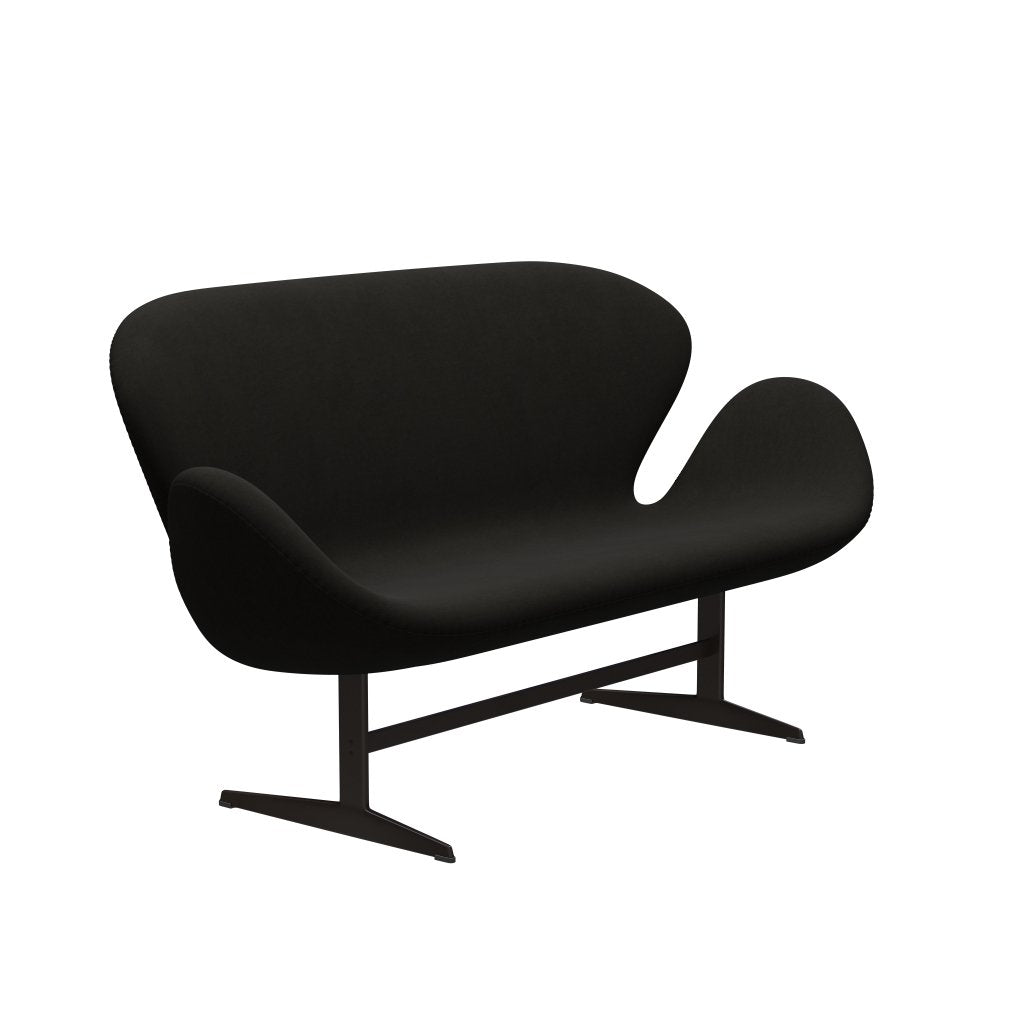 Fritz Hansen Canapé de cygne 2 places, bronze brun / confort noir (61013)