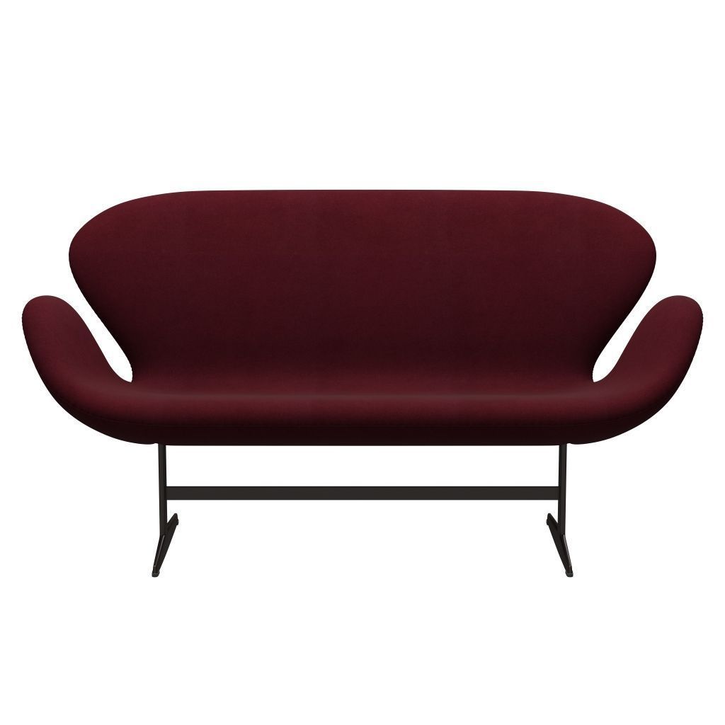 Fritz Hansen Swan Sofa 2 -sæder, brun bronze/Divina Aubergine (671)