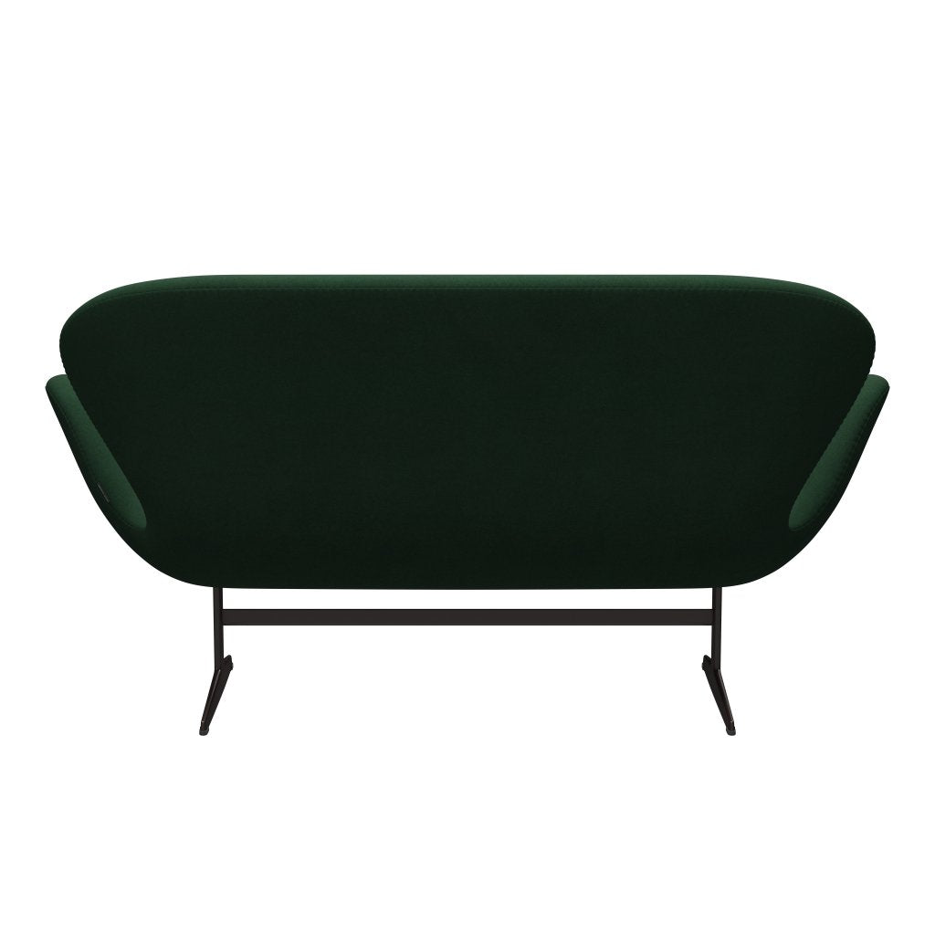 Fritz Hansen Swan Sofa 2 Sitzer, Braun Bronze/Divina Dunkelgrün (876)