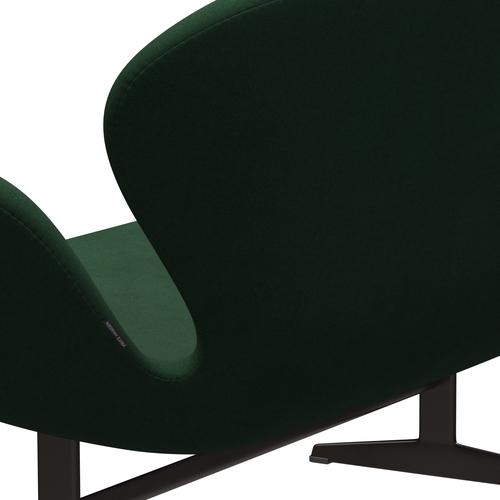 Fritz Hansen Swan Sofa 2 Sitzer, Braun Bronze/Divina Dunkelgrün (876)