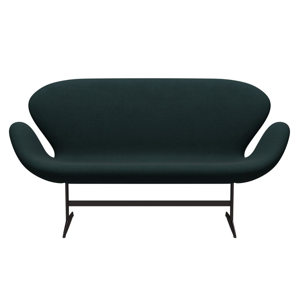 Fritz Hansen Swan Sofá 2 plazas, bronce marrón/Divina Dark Green (886)