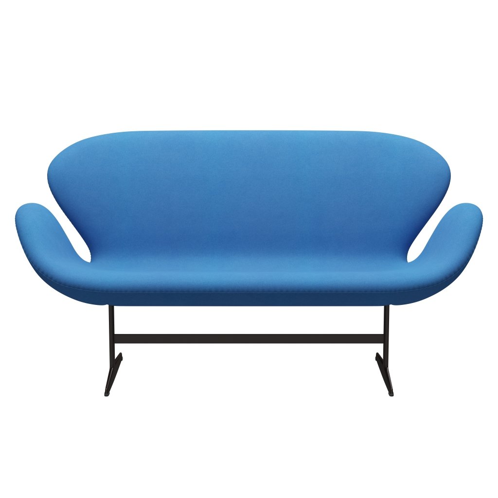 Fritz Hansen Swan Sofa 2-Sitzer, Braun Bronze/Divina Hellblau (742)