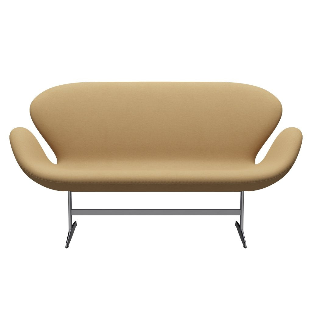 Fritz Hansen Swan Sofa 2 Seater, Satin Brushed Aluminium/Comfort Beige (00280)
