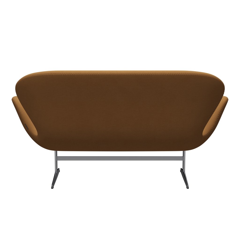 Fritz Hansen Canapé de cygne 2 places, en aluminium brossé en satin / beige confort (09084)