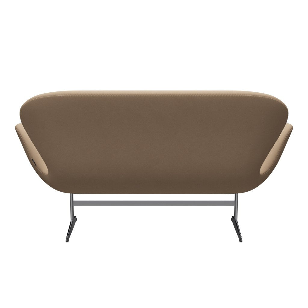 Fritz Hansen Swan Sofa 2 -zits, satijnen geborsteld aluminium/comfort beige (61003)