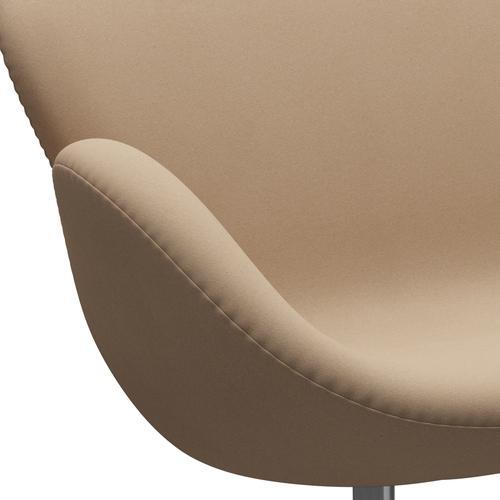 Fritz Hansen Swan divano 2 posti, in alluminio/comfort beige in alluminio spazzolato satinato (61003)