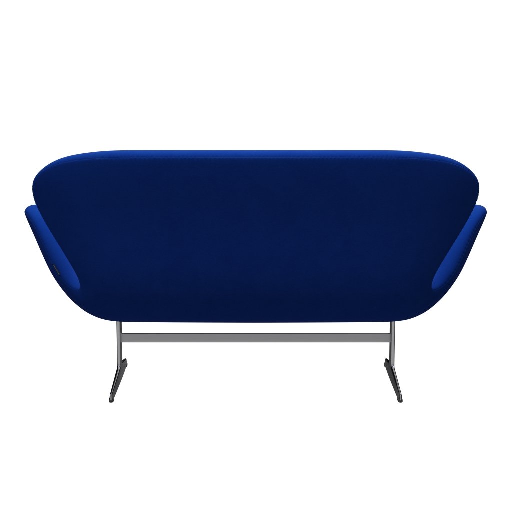 Fritz Hansen Canapé de cygne 2 places, aluminium brossé en satin / bleu confort (00035)