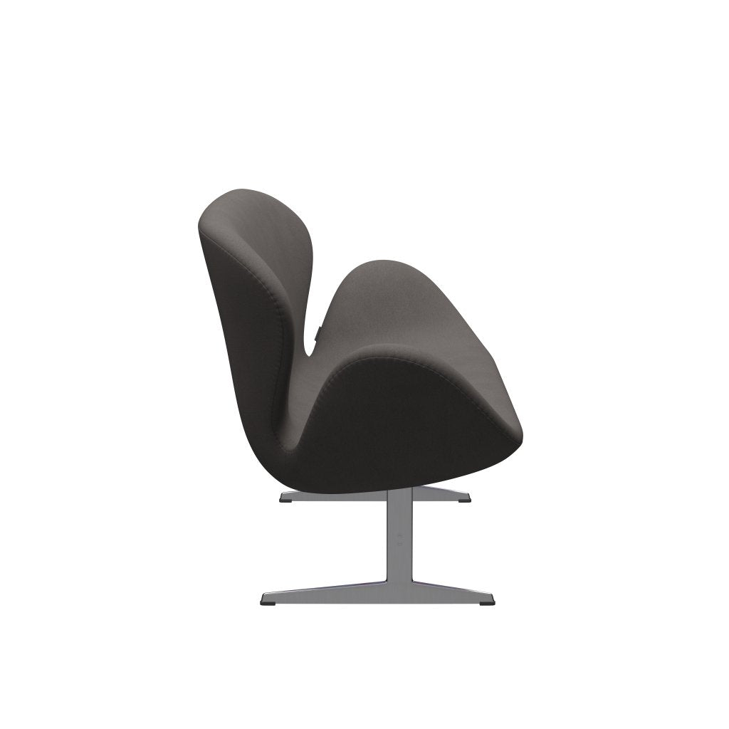 Fritz Hansen Swan divano 2 posti, alluminio spazzolato in raso/comfort grigio scuro (60008)