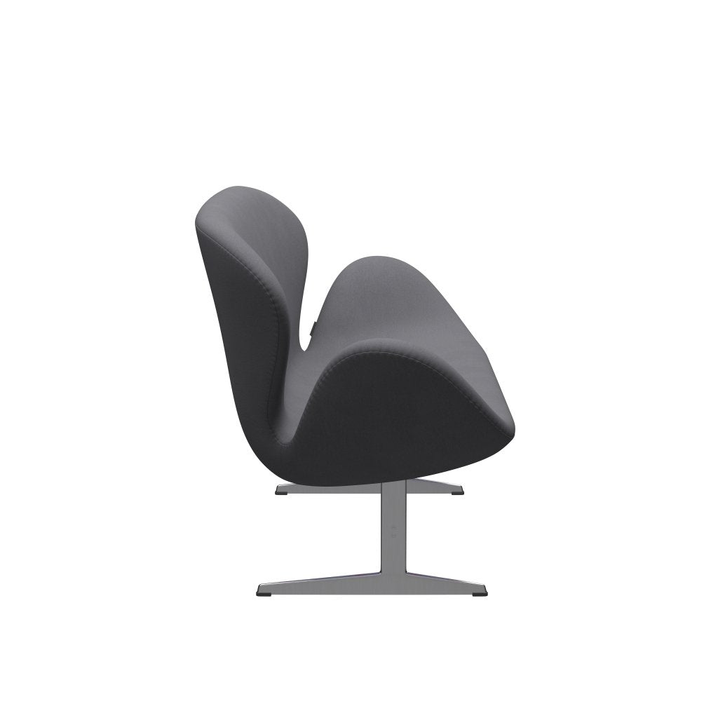 Fritz Hansen Swan divano 2 posti, alluminio spazzolato in raso/grigio comfort (01012)